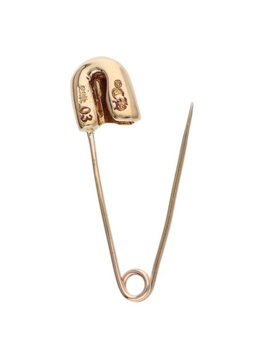 Chrome Hearts Gold Diamond Safety Pin Twist Chain Necklace  Chrome Hearts 22K Safety Pin S Small 1 Diamond Gold Necklace